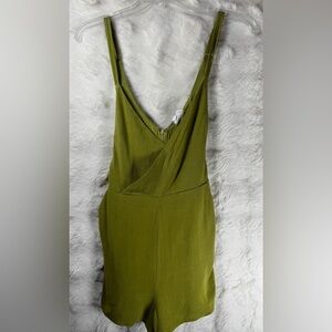 Le Lis Olive Green Sleeveless Romper